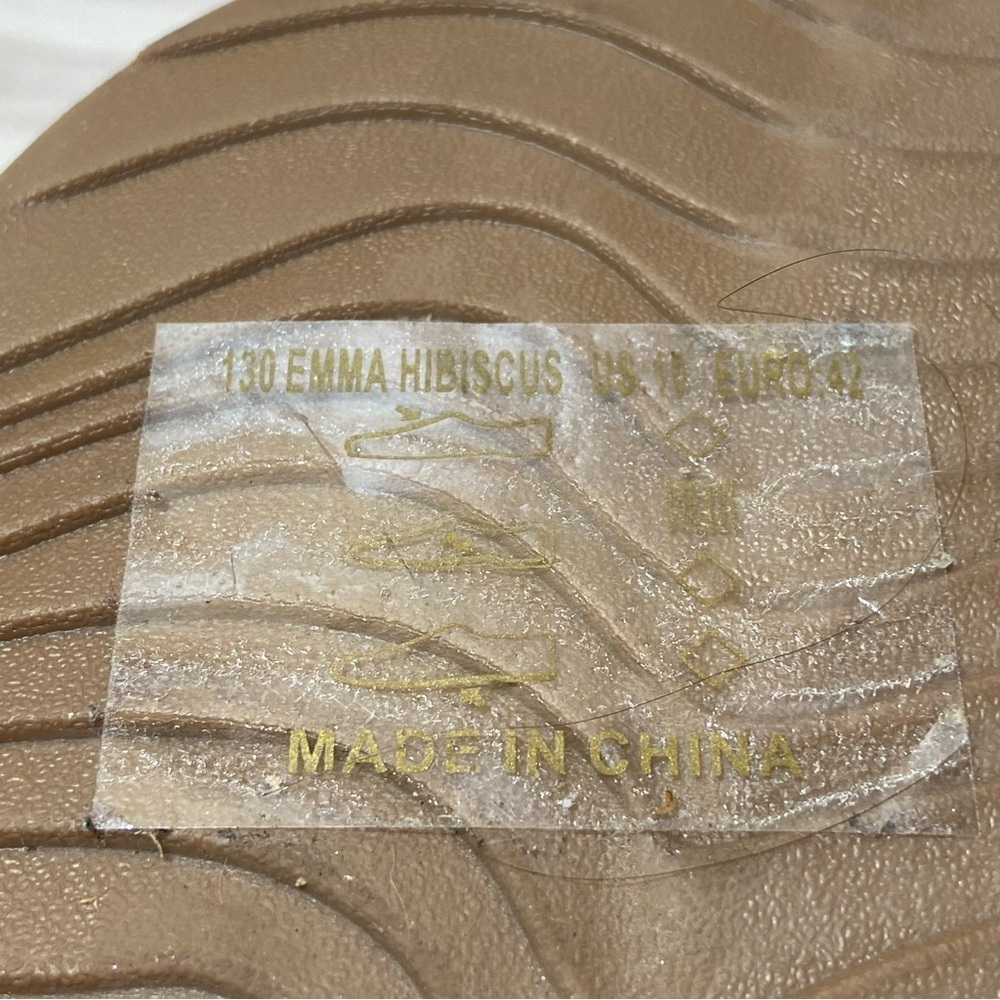 FLOJOS / Cream 130 Emma Hibiscus Thong Flip Flops Size 10 - Picture 9 of 9